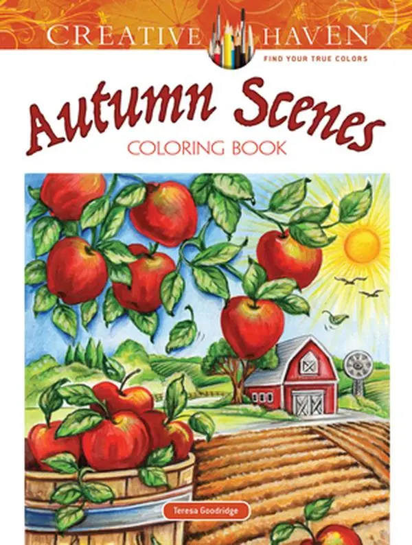 Creative Haven Autumn Scenes Coloring Book - Teresa Goodridge, Stress Relief English Paperback, 0.4 lbs, 10.8" h x 8.2" l x 0.2" w