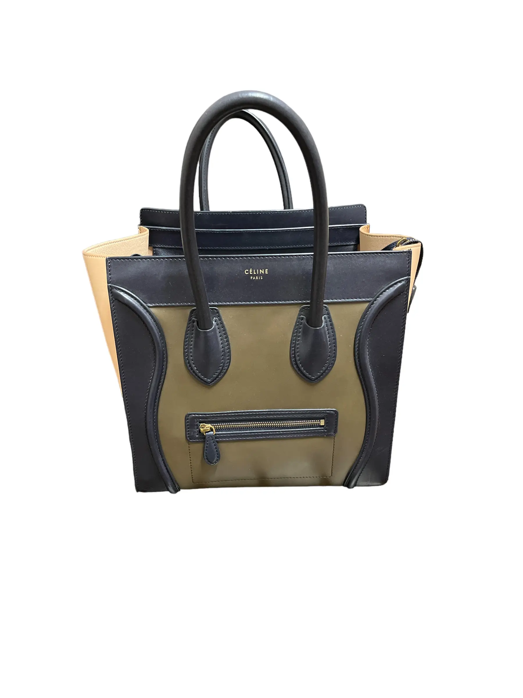 Pre-owned Celine Leather tote bags Mini Tri Color