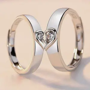 2 heart shaped diamond rings for couples on Valentine's Day, daily wear, party wear