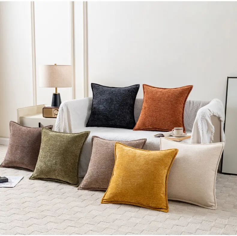 Textured Throw Pillow Covers 18x18 Inch Set of 2, Soft Decorative Cushion Covers for Couch Sofa Bed Living Room, Covers Only