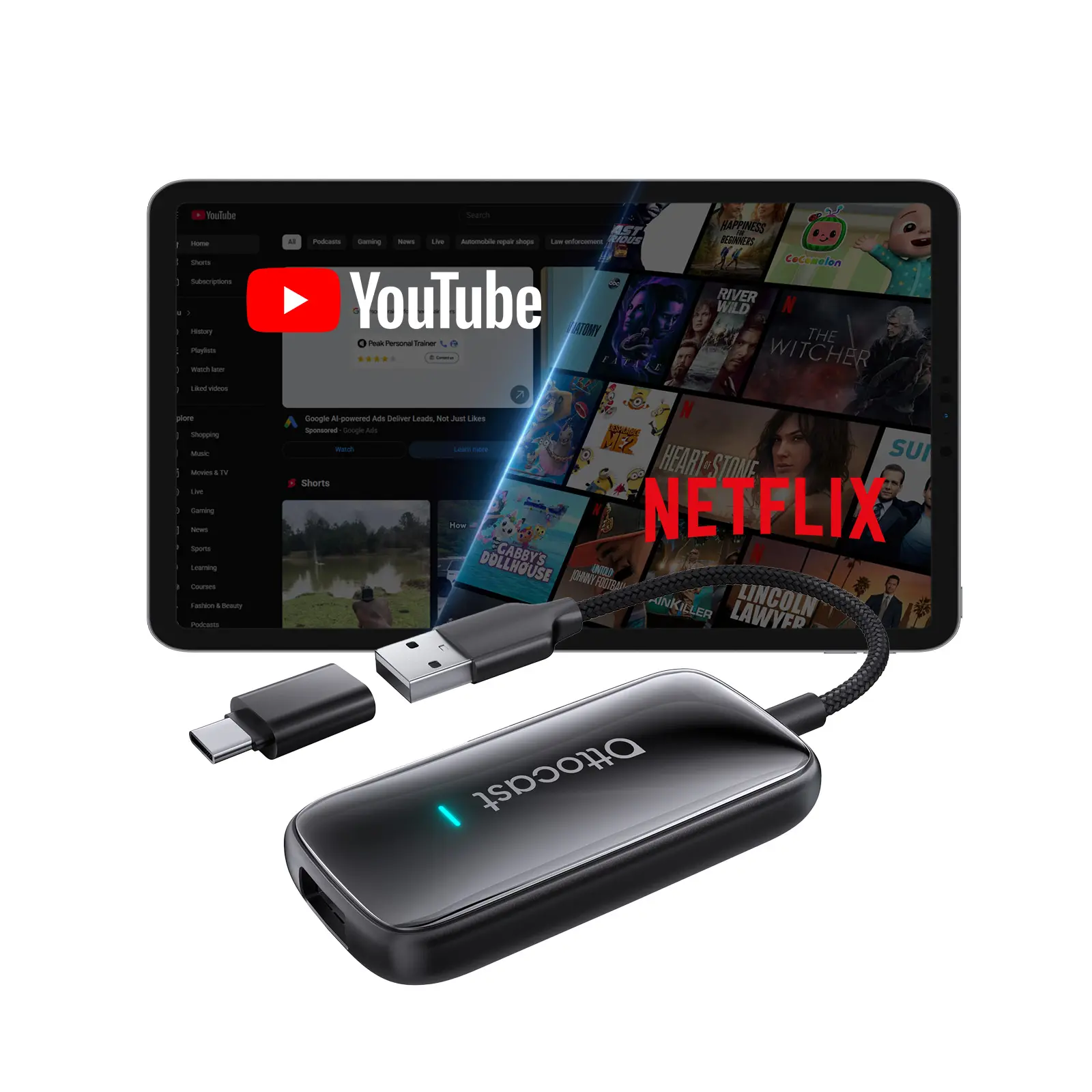 OTTOCAST Play2Video Ultra – Wireless CarPlay & Android Auto Adapter Compatible with OEM Wired CarPlay