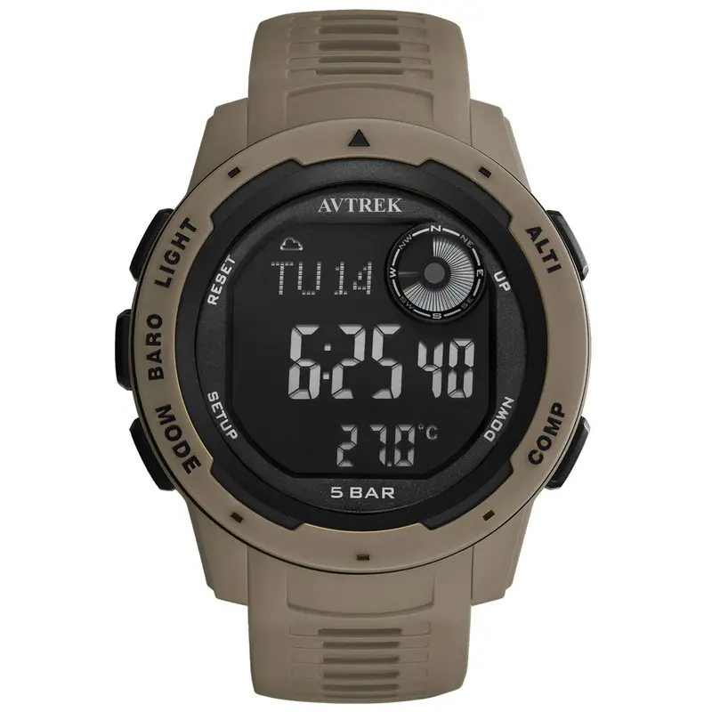 AVTREK Men's Trendy Multifunctional Tactical Sport Watch - Men's Accessories, Waterproof Wristwatch with Luminous Dial, Altimeter, Compass, Stopwatch, 50M Water Resistance for Outdoor Hiking, Camping, Him Gifts