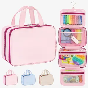 Mothercould Small Kids Travel Organizer Durable Water Resistant 7 Compartments Mesh Pockets Elastic Straps Lightweight Portable with Carry Handle & Metal Hook for Cars Airplanes Home Use
