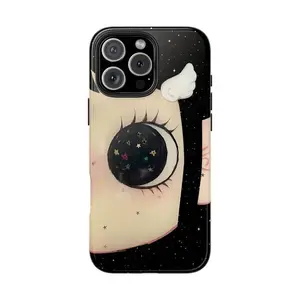 Dreamy INS Glittering Big Eyes Comic Girl Phone Case For iPhone 17 Pro Max 16 15 14 13 12 11 Samsung S21 S22 S23 S24 S25 Cute Gift For Her