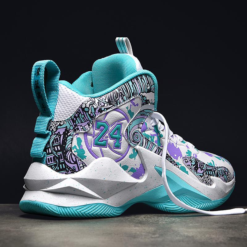 Men's anti-slip, wear-resistant, frictional, and sound-making basketball shoes with leather surface design, waterproof, shock-absorbing, fashionable and comfortable, ultra-light, rebounding, black sports shoes.