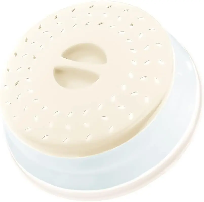 Collapsible Microwave Splatter Cover, 10.5 Inch, Microwave Plate Cover With Steam Vent (white)