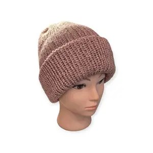Varigated Blush & Aran - Loom Knit Beanie - Soft and Cozy Winter Hat