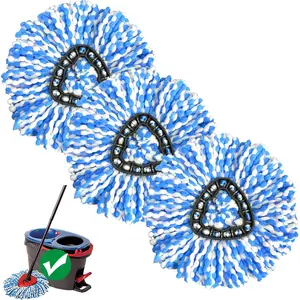 2-Tank Spin Mop Replacement Head for o-cedar/Vileda, 3 Pack Mop Head Replacement, Microfiber, Machine Washable, Easy to Replace and Deep Cleaning