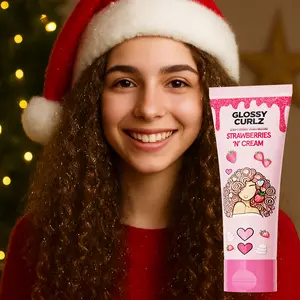 3 In 1 Fashion Shimmer Curl Enhancer Hydrating Cream Leave In Conditioner For Curly Wavy Hair Frizz Control Hair Moisturizer Glitter Styling Cream Define Smooth Long Lasting Shine