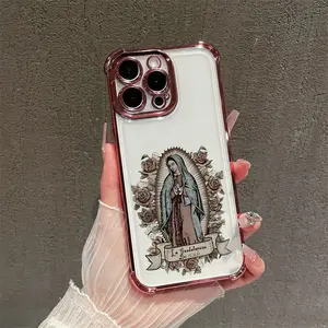 Trendy Phone Case for iPhone 17 Pro Max 16 15 Plus 14 13 12 11 XS XR Simplicity of the Virgin Mary Stylish Anti-Scratch Lightweight Shockproof Silicone Softcase