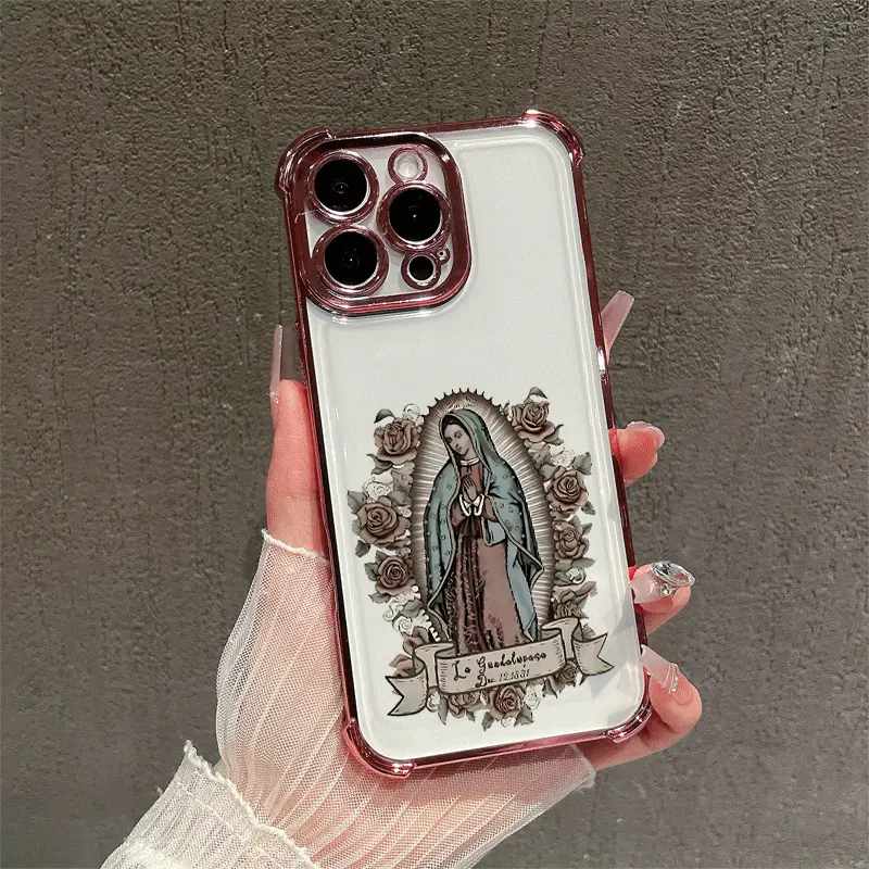 Trendy Phone Case for iPhone 17 Pro Max 16 15 Plus 14 13 12 11 XS XR Simplicity of the Virgin Mary Stylish Anti-Scratch Lightweight Shockproof Silicone Softcase