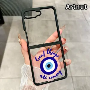 Eye of Promise Pattern Phone Case for Z Flip 7/6/5/4 Silicone TPU Folding Phone Case with Central Axis Protection and Full Lens Coverage