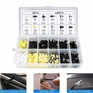 146Pcs Automotive Push Type Retainer Clips, Fender Door Hood Bumper Trim Screws Grommets Assortment with Remover Tool & Case for Toyota Camry 4Runner Tacoma