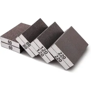 8 count Sanding Sponge, Sanding Blocks of 60/80/120/220 Assorted Grits, Flexible & , Sandpaper Block for  Drywall Metal, Hand Sand Block for Wet or Dry Sanding, Flat or Curved Surfaces