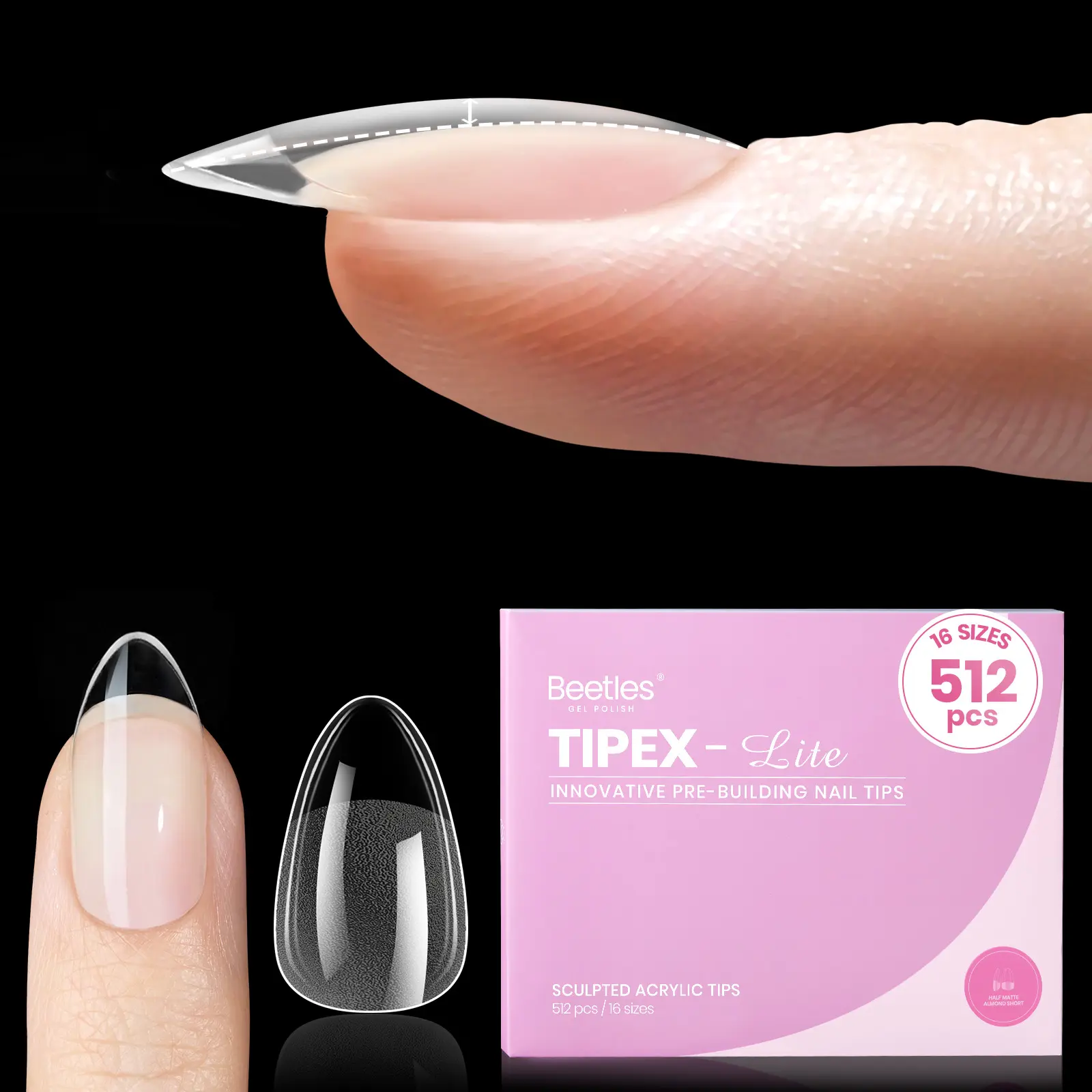 Short Almond 【Only Tips】16Sizes 512Pcs