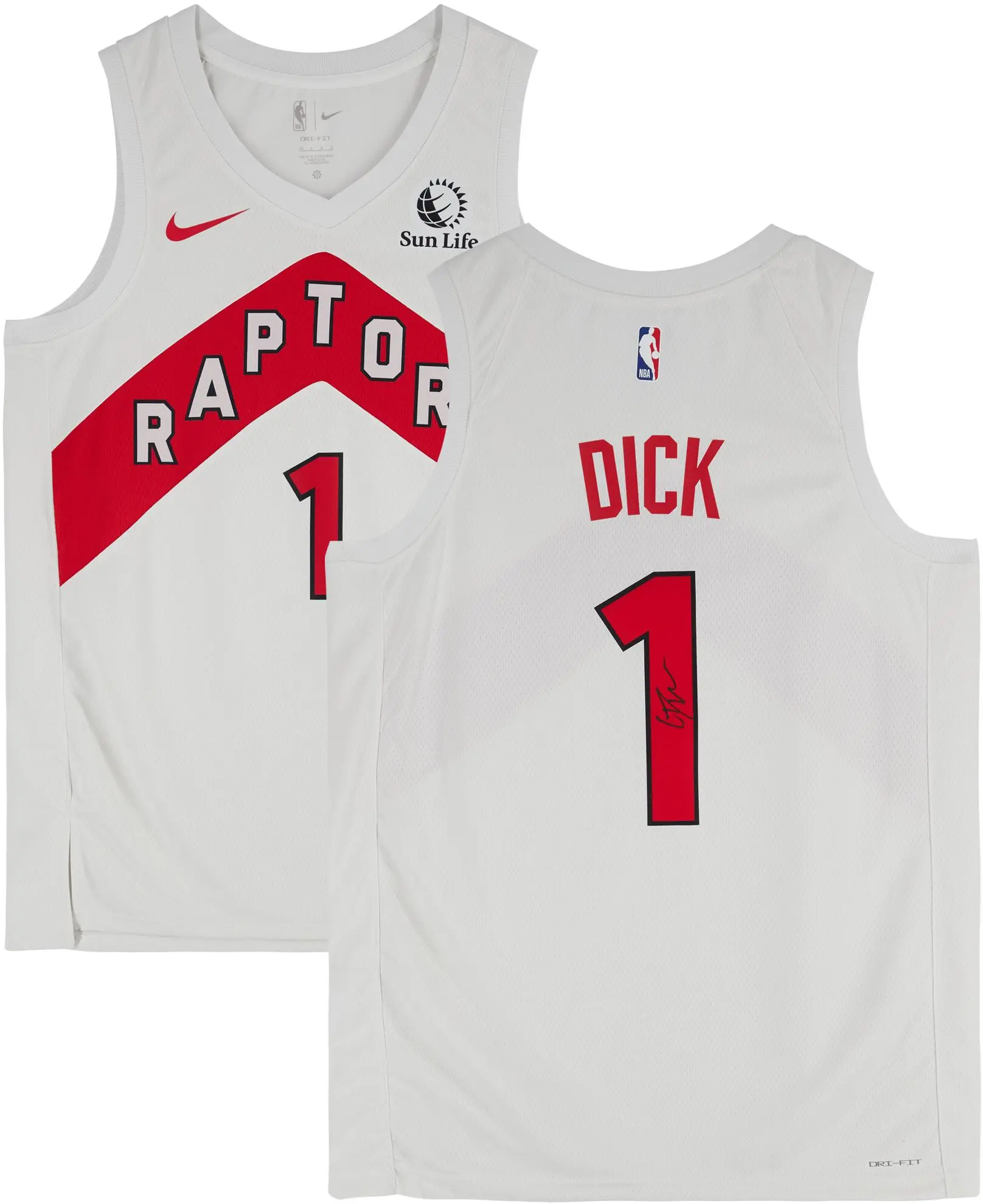 Gradey Dick Toronto Raptors Autographed White Nike Association Edition Swingman Jersey - Fanatics Authentic Certified