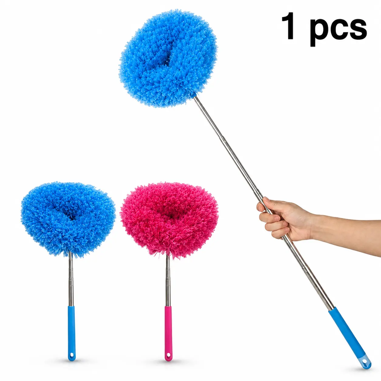 Anti-Static Extendable Feather Duster - High-Reach Bendable Dust Cleaner for Narrow Crevices, Corners, Ideal for Spring Household Cleaning to Trap Dust Without Ash Dispersion