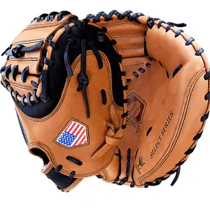 Hit Run Steal 33.5" Baseball Catcher's Mitt - Tan & Black
