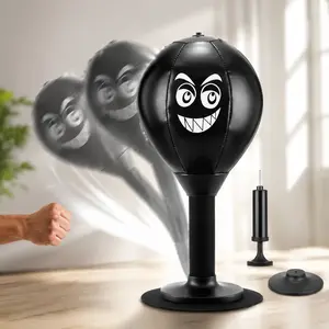 Desktop Punching Bag, Stress Buster with Suction Cup for Office Table and Counters, Heavy Duty Stress Relief Ball, Desk Boxing Punch Ball, Funny Toys for Kids Coworkers and Friends