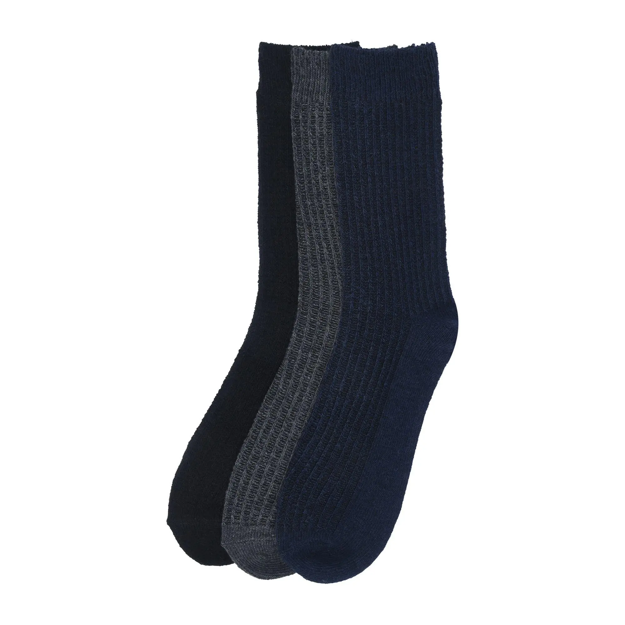 Gaahuu Mens 3-pk Textured Wool Blend Socks Gaahuu Mens 3-pk Textured Wool Blend Socks