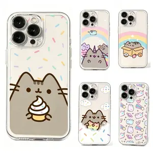 Cartoon Cute P-Pusheens Cat Ins Phone Case  for iPhone 17, 16, 15, 14, 13, 12, 11 Pro Air Plus ProMax and Samsung S26-S21 Plus Ultra Samsung A82-A12 5G Ashock-absorbing phone cases, fashionable gift.