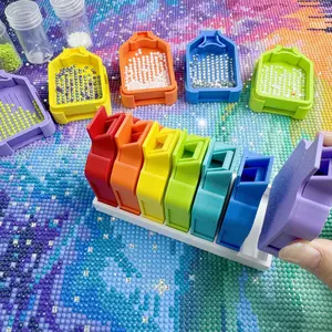 Diamond Painting Baby Trays Set | Multi-Color Drill Sorting Trays with Holder | Stackable Diamond Art Accessories for DIY Craft Lovers