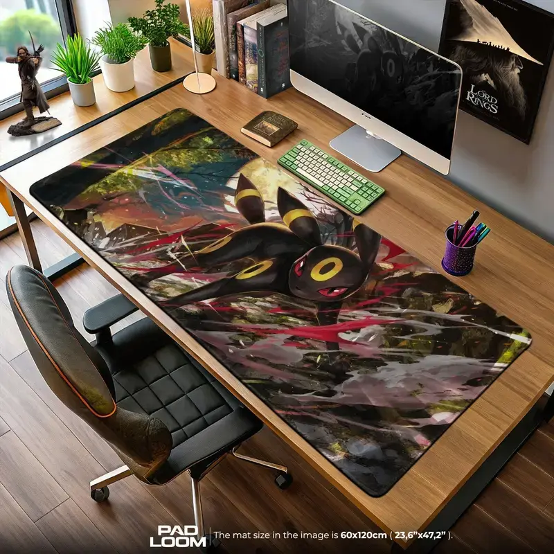 Umbreon Mouse Pad, Moonlit Battle Anime Desk Mat, Anime Mouse Pad, Desk Mat, pc accessories