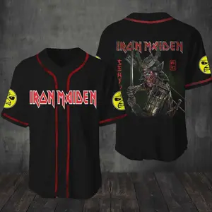 Unisex Iron Maiden Band Printed Baseball Jersey Shirt