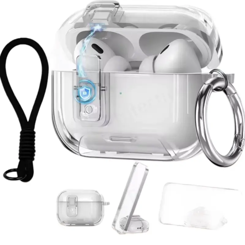 Transparent Military Protective Case with Detachable Ear Pads for Electronic Devices