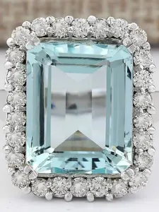 Fashion Light Blue Princess Cut Zircon Ring for Women ,Wedding Engagement Party Acceossories ,Valentine's Day, Christmas Gifts