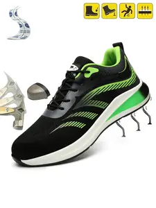 Ultra-light Breathable Anti-smash Anti-puncture New Wear-resistant Odor-resistant Work Shoes Footwear Worker with Steel Head & Kevlar Midsole