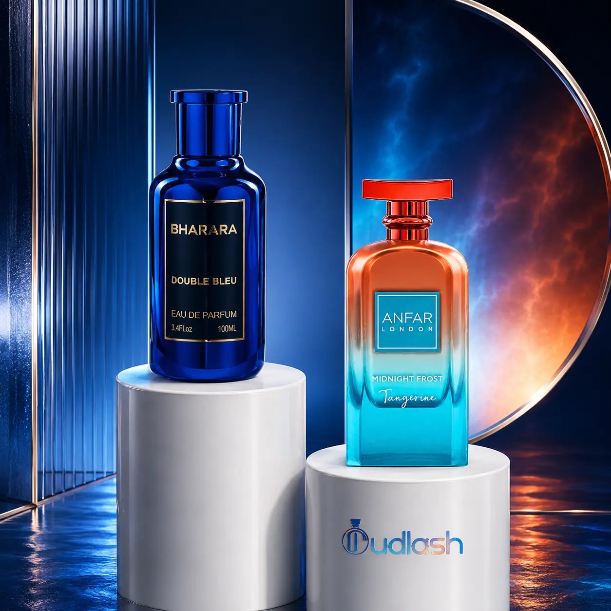 Bharara | Double Bleu + Anfar Midnight Frost Tangerine | Men's Fragrance | 100ML - 3.4 | Eau De Parfum | Pineapple- Tangerine, and bergamot