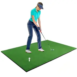 Golf Hitting Mats 3.8'x5' Artificial Turf Training Mat Premium Wear-Resistant Indoor Outdoor Home Backyard Swing Practice Mat with Roll-Up Feature for Easy Storage