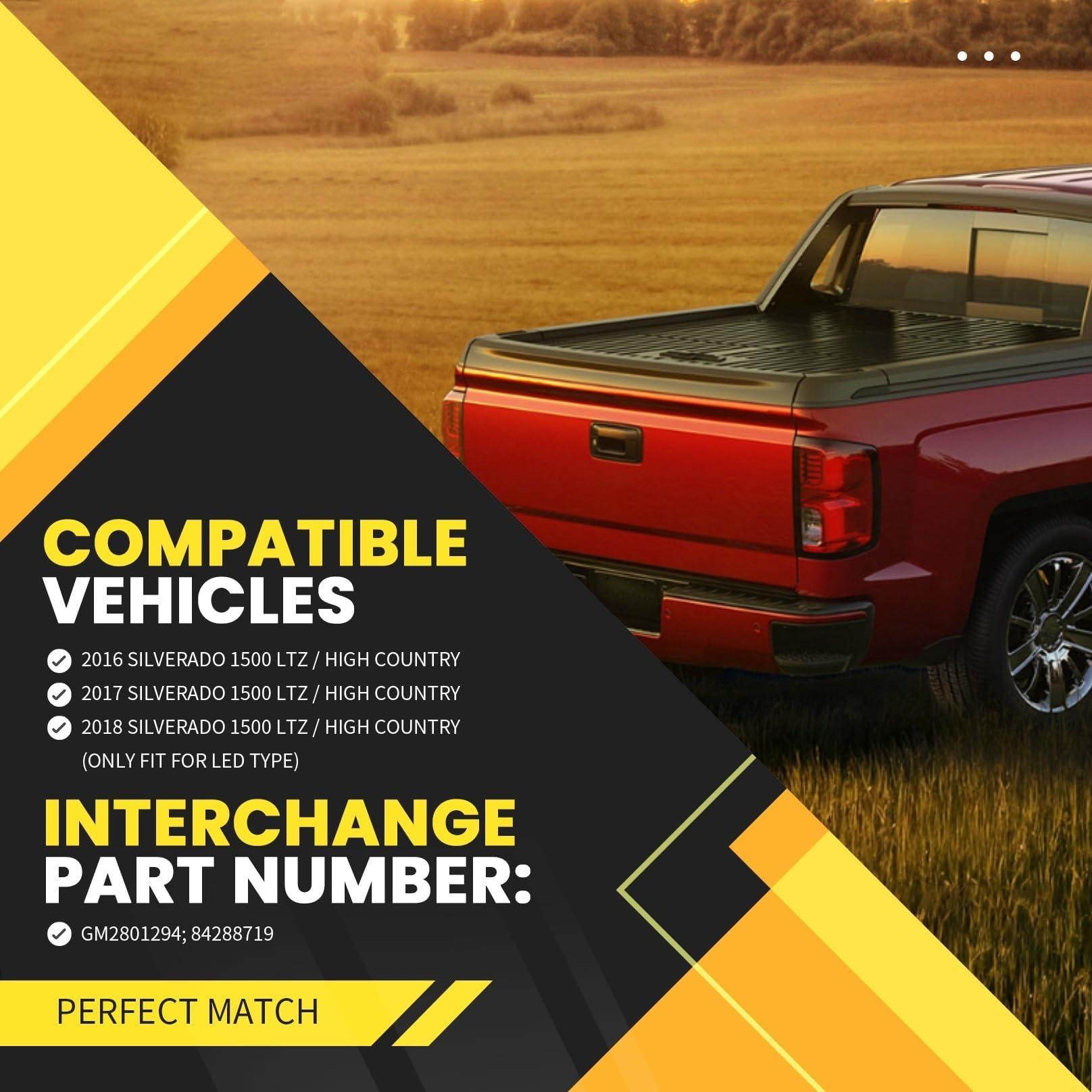 Nakkaa Fit For 2016-2018 Chevy Silverado 1500 High Country LTZ LED Taillights ,LED Tail Light Assembly, Driver or Passenger Side, Direct Replacement