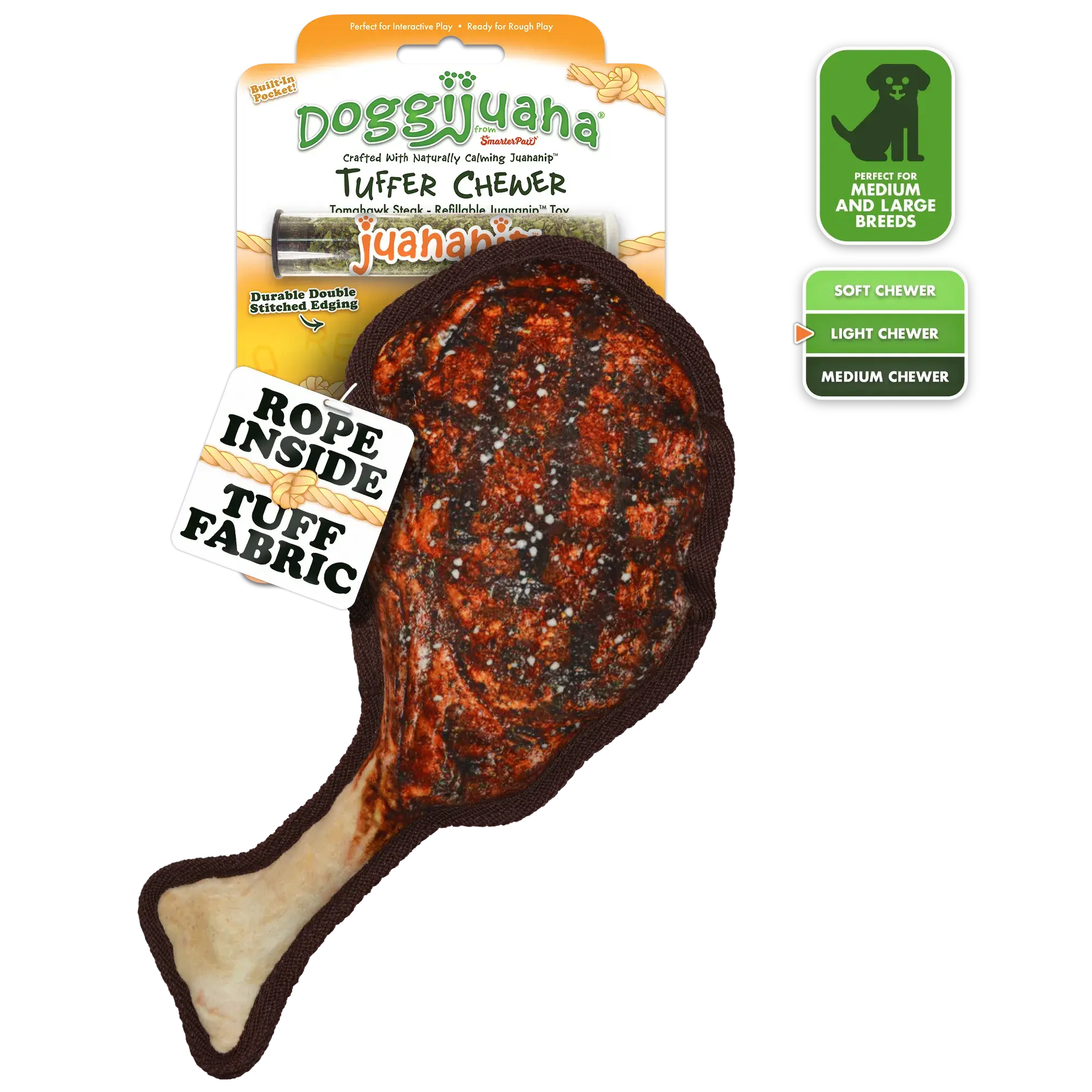 Tuffer Chewer Tomahawk Steak Refillable Dog Toy
