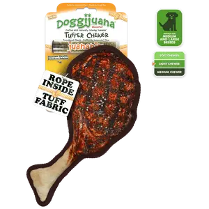 Tuffer Chewer Tomahawk Steak Refillable Dog Toy Tuffer Chewer Tomahawk Steak Refillable Dog Toy