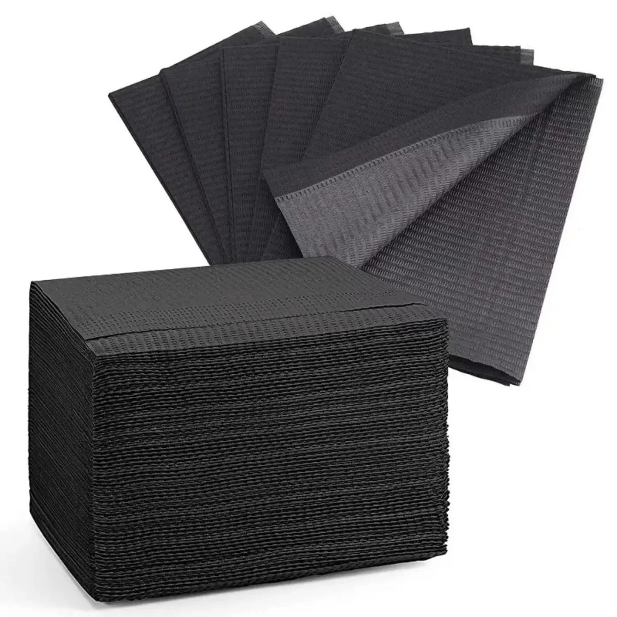 Black 125PCS Pack Disposable Tattoo Table Cloths, Multi Purpose Tattoo and Beauty Tool Mats, Protective Workstation Covers for Makeup Table, Nail Desk, Equipment Tray, Dustproof Stain Resistant Barrier Supplies
