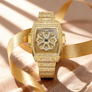 Square Watches  For Ladies And Gentlemen Dial Diamond-Encrusted With Rotating Design Quartz - Luxury Fashionable Sparkling  Versatilehday Timeless Classic Design With Adjustment Tool  Birthday commemorative gift