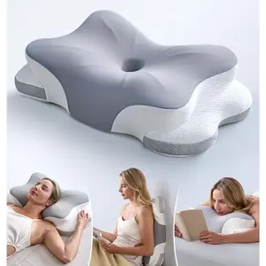 Pain Relief Cervical Neck Pillow for Sleeping, 5X Support Ergonomic Contour Pillow for Deep Sleep, Cooling Memory Foam Pillows for Adults, Orthopedic Bed Pillow for Side Back Stomach Sleepers
