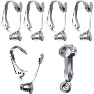 20 Pieces (10 Pairs) Stainless Steel Clip-on Earrings Converter Components with Post for Non-Pierced Ears DIY Earring - Turn Posts Into Clip-Ons