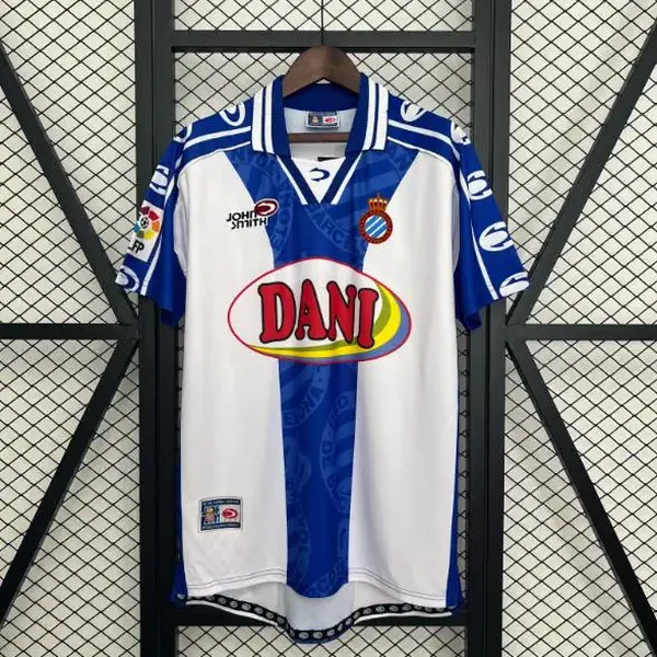 Retro Espanyol 1999 2000 Inspired Shirt – Vintage Blue White Football Style Shirt, Classic Retro Soccer Top, 90s Athletic Streetwear, Unisex Casual Sportswear