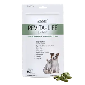 Bloom Revita-Life for Pets - Vascular Health & Immune System Support for Dogs & Cats - 120 Capsules - Chronic Kidney Disease & Joint Health