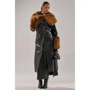 SIREN FUR TRIM TRENCH COAT