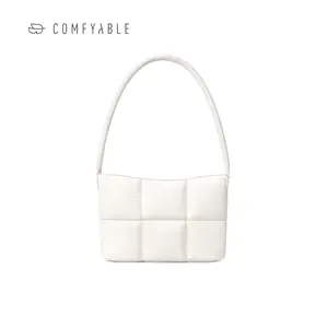 Comfyable Puffy Shoulder Bag for Women, Small Cute Lightweight Underarm Purse, Trendy Handbag with Magnetic Closure