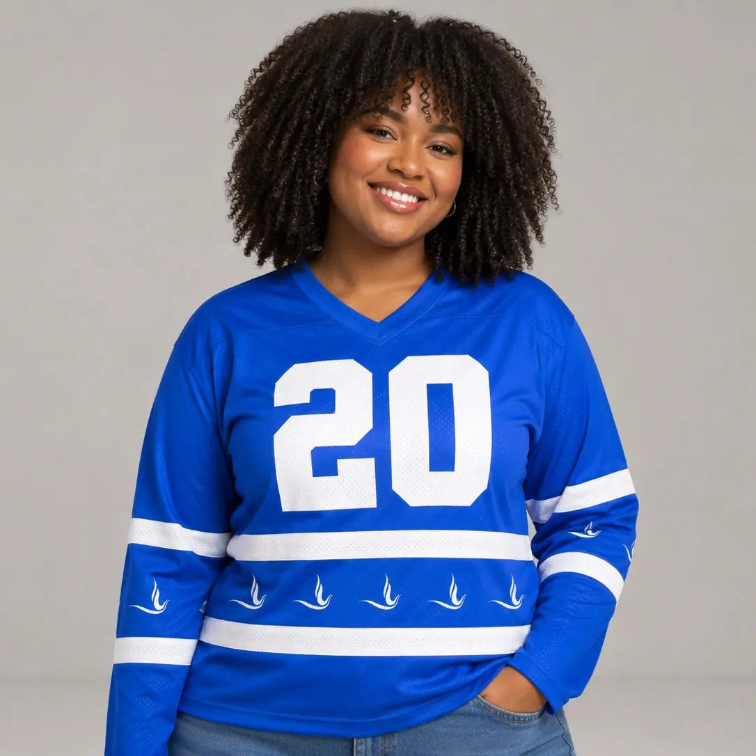 Zeta Phi Beta Dove Hockey Jersey, Royal Blue Number 20 Sorority Shirt, Heavy Mesh V Neck Game Day Top, Greek Apparel