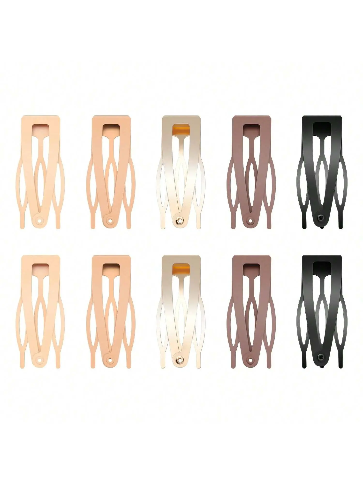 10pcs Bangs Comb Clip, Cute Hair Comb, Metal Snap Button Hair Clip, Unique Snap Hair Clips, 3 Prong Hair Clips, Water Drop Metal Hairpins, Flat Hair Clips, Decorative Hair Clips