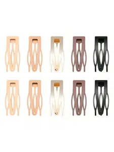 10pcs Bangs Comb Clip, Cute Hair Comb, Metal Snap Button Hair Clip, Unique Snap Hair Clips, 3 Prong Hair Clips, Water Drop Metal Hairpins, Flat Hair Clips