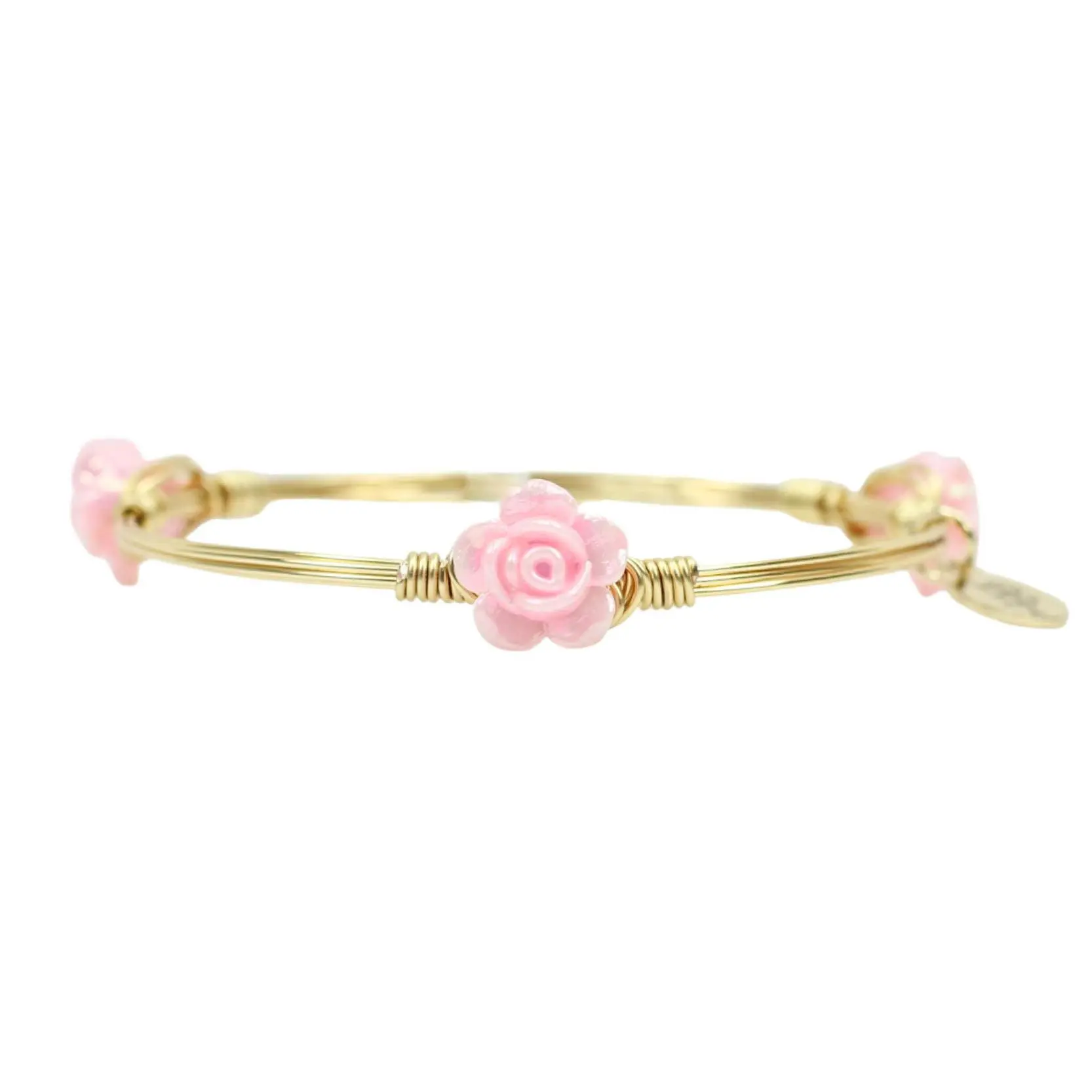 The Mini Rose Bangle Bracelet - Light Pink