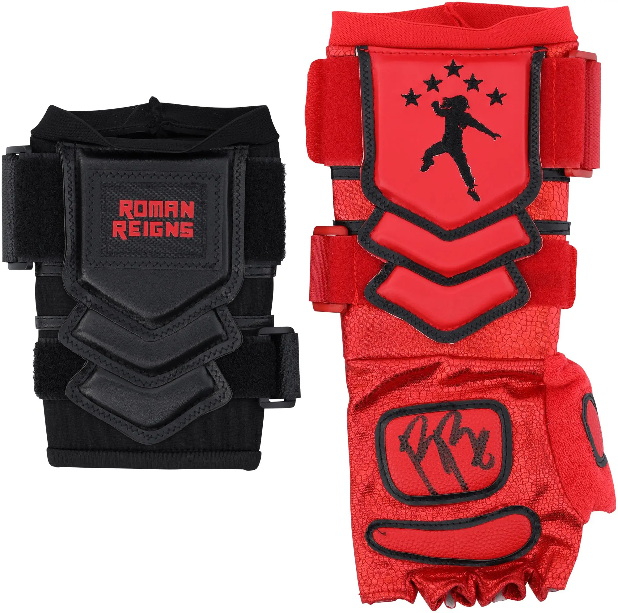 Roman Reigns WWE Autographed Red Replica Glove Set - Fanatics Authentic Certified