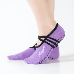 New round head halter yoga socks yoga socks non-slip socks cross yoga invisible socks open-toe socks
